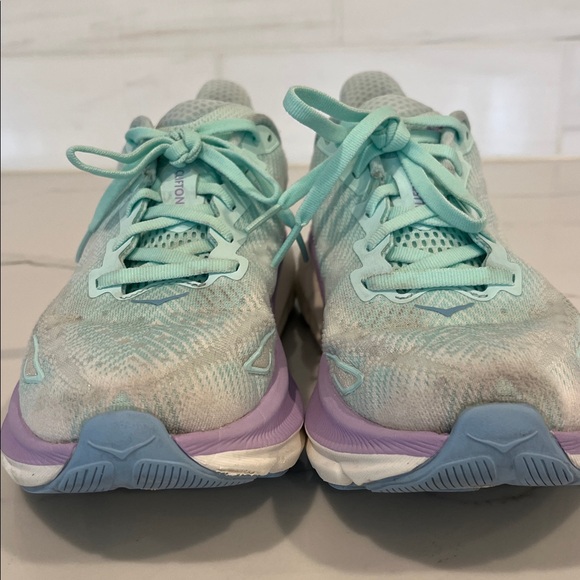 Hoka Women's Clifton 9 - Sunlit Ocean - Lilac Mist Sneakers - Picture 9 of 10